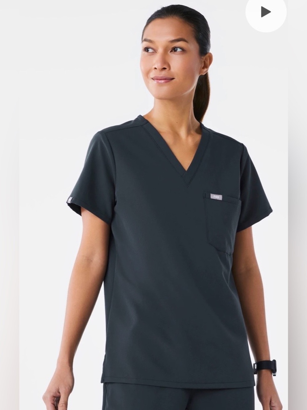 Women’s FIGS Technical Collection Catarina Scrub Top- Dark Harbor Size L
